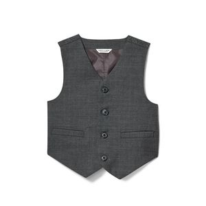 Janie and Jack Charcoal Gray Wool Herringbone Vest Suit 6-12M
